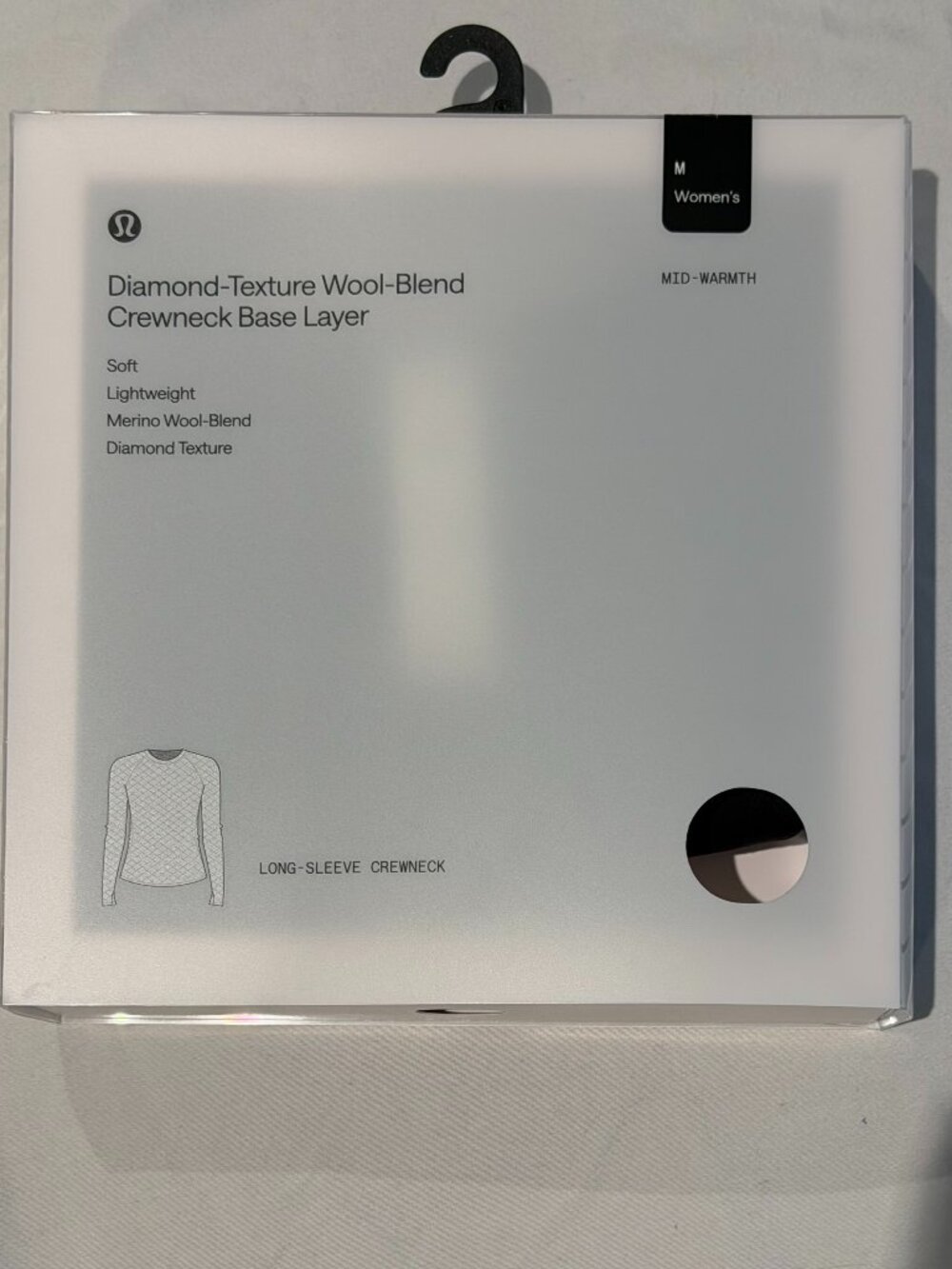 Lululemon NIB Diamond Texture Merino Wool Blend Base Layer Medium